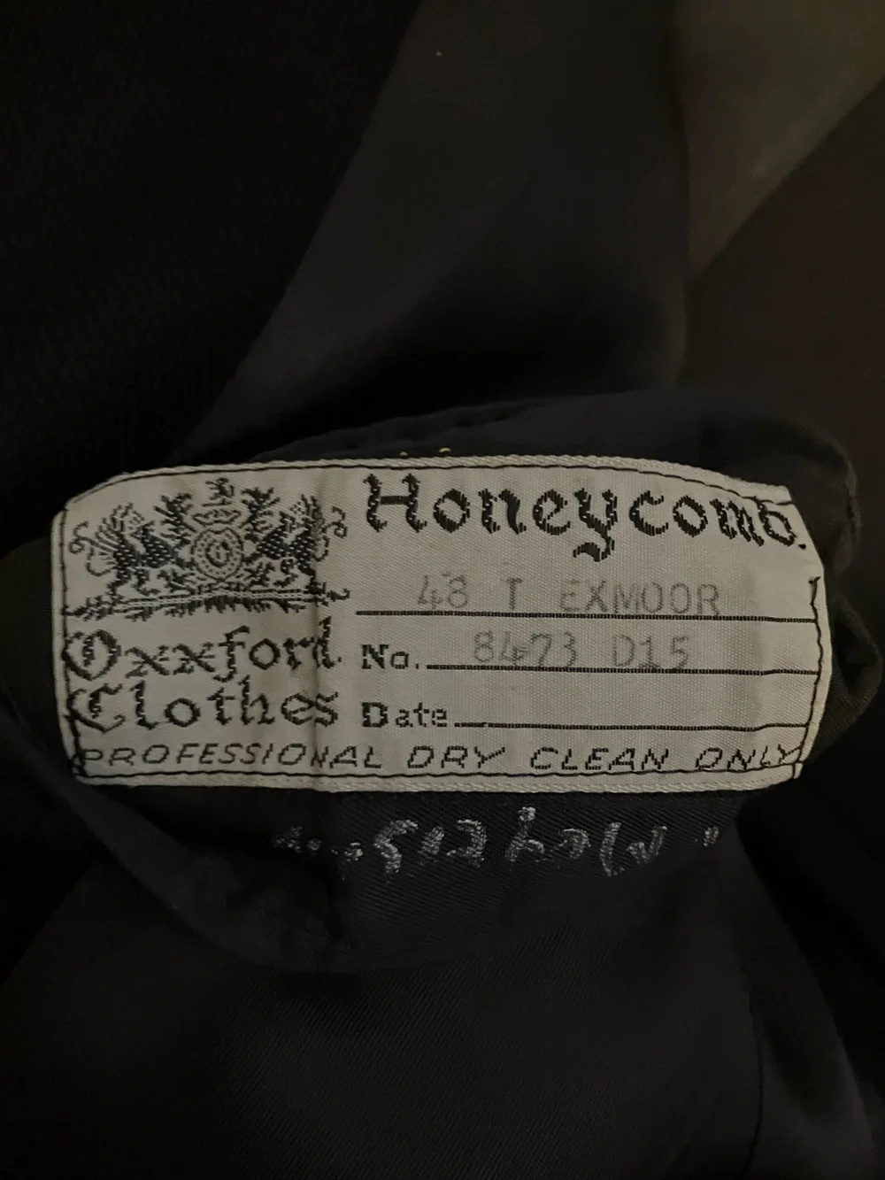 Oxxford Barney's Honeycomb Size 48T Exmoor Navy Blue Blazer Sport Coat Vintage